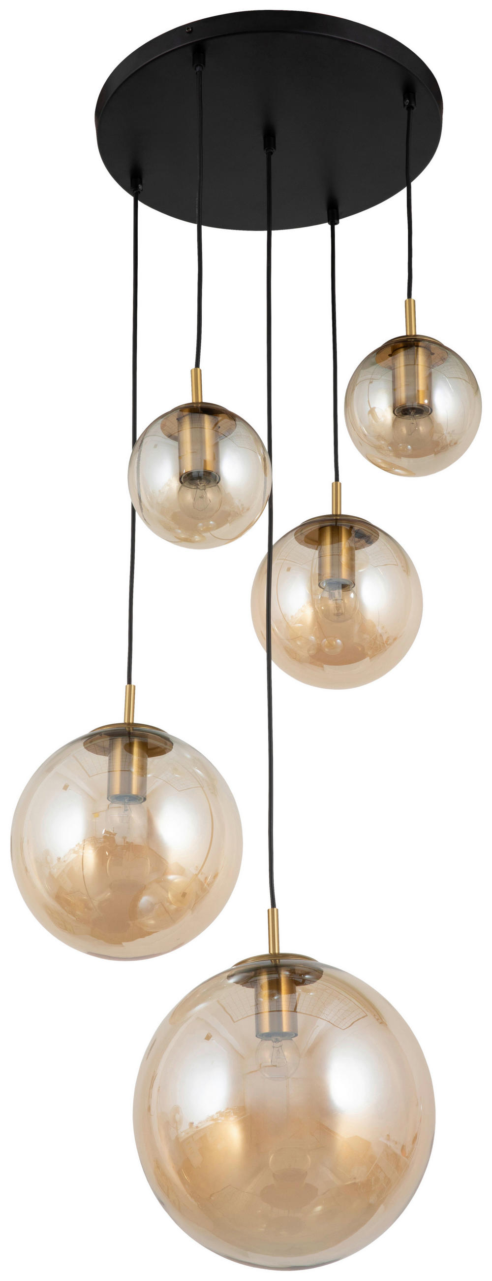 HÄNGELEUCHTE 62/135 cm  - Bernsteinfarben, Trend, Glas/Metall (62/135cm) - Novel