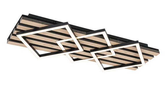 LED-DECKENLEUCHTE 63/29/7,5 cm   - Eichefarben/Schwarz, Basics, Holzwerkstoff/Kunststoff (63/29/7,5cm) - Novel