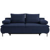 BOXSPRINGSOFA in Flachgewebe Dunkelblau  - Schwarz/Dunkelblau, KONVENTIONELL, Textil/Metall (204/93/100cm) - Novel