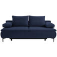 BOXSPRINGSOFA Flachgewebe Dunkelblau  - Schwarz/Dunkelblau, KONVENTIONELL, Textil/Metall (204/93/100cm) - Novel