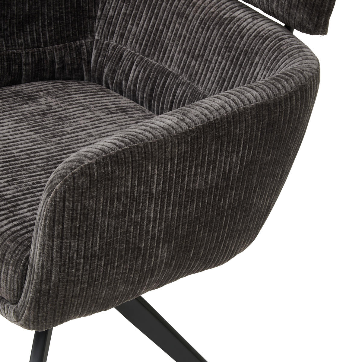 ARMLEHNSTUHL  in Eisen Cord  - Anthrazit/Naturfarben, KONVENTIONELL, Holz/Textil (60/87,5/68cm) - Livetastic