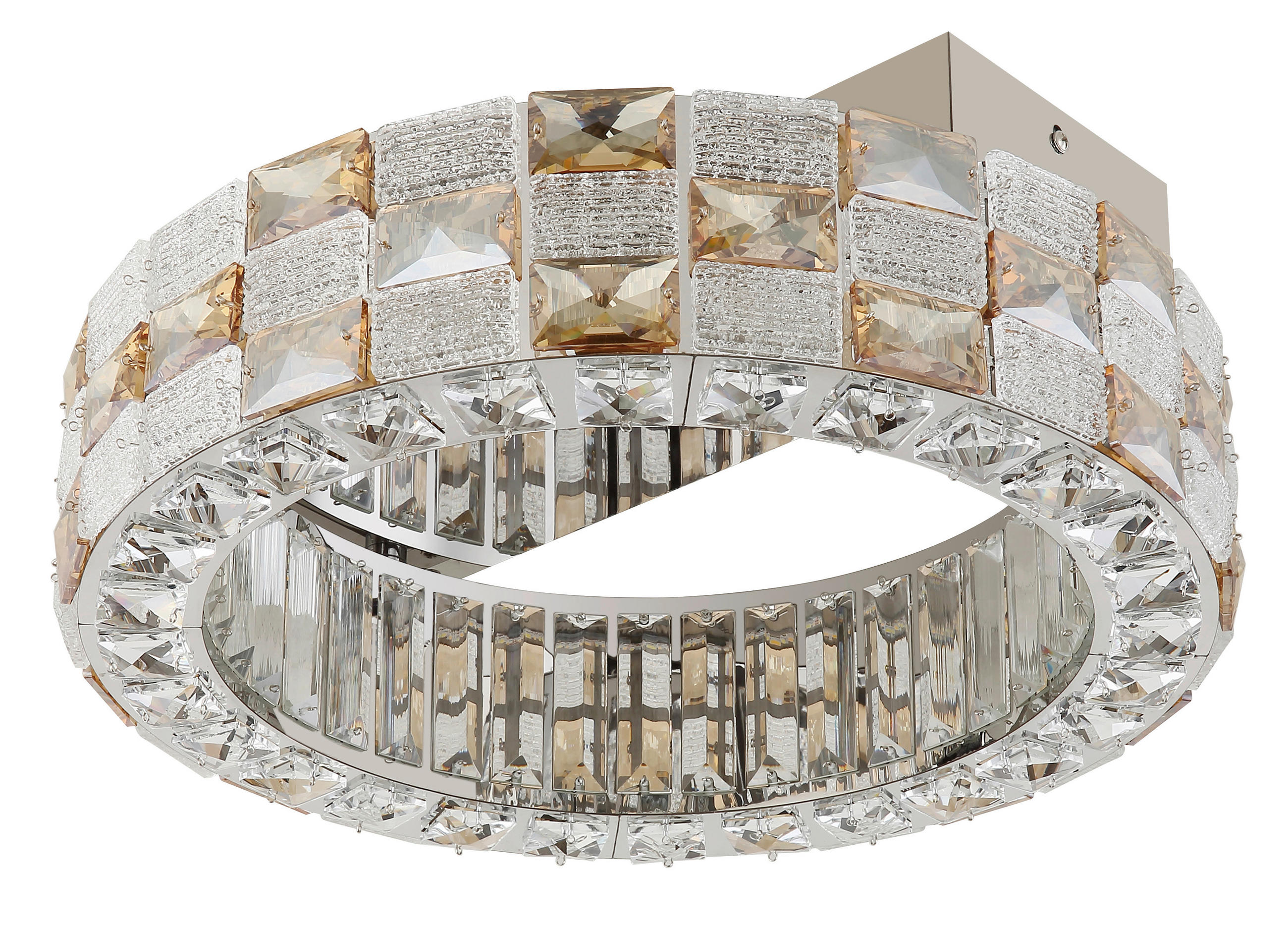LED-DECKENLEUCHTE Lidia 40/14 cm  - Klar/Chromfarben, KONVENTIONELL, Glas/Metall (40/14cm) - Globo