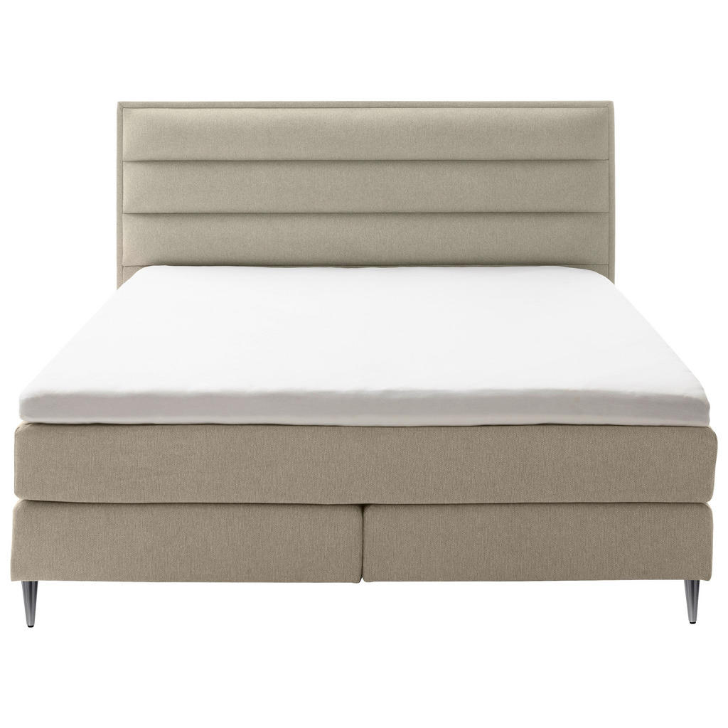 Thumbnail - Schöner Wohnen Boxspringbett, Beige, Textil, H2 + H3, 7-Zonen, Höhe ca. 20 cm, 180x200 cm, Reach, gepolstertes Kopfteil,...