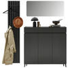 GARDEROBE 3-teilig  in 180/199/40 cm  - Graphitfarben, Design, Holzwerkstoff (180/199/40cm) - Voleo