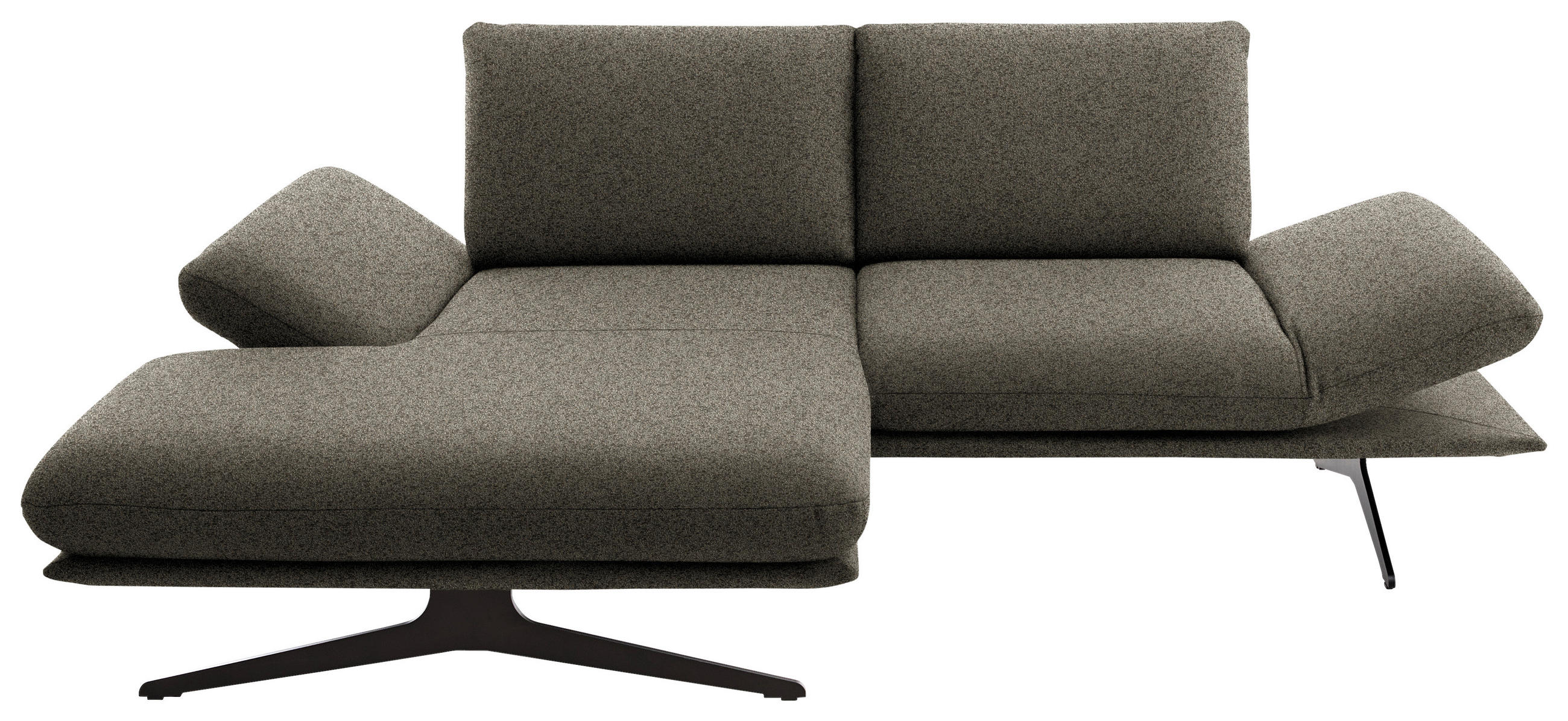 ECKSOFA  in Flachgewebe Braun  155/234 cm  - Schwarz/Braun, Design, Textil/Metall (155/234cm) - Dieter Knoll