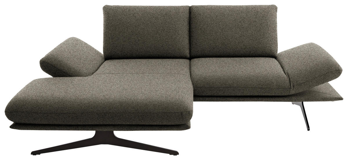 ECKSOFA  in Flachgewebe Braun  155/234 cm  - Schwarz/Braun, Design, Textil/Metall (155/234cm) - Dieter Knoll