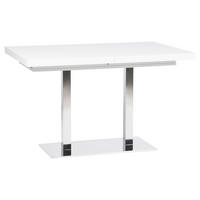 ESSTISCH Weiß, Edelstahlfarben rechteckig  ausziehbar  - Edelstahlfarben/Weiß, KONVENTIONELL, Holzwerkstoff/Metall (120/80/74cm) - MID.YOU