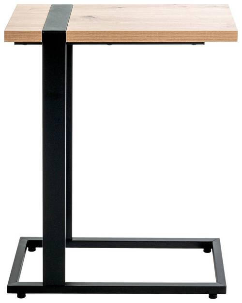 BEISTELLTISCH 49/24/64 cm Schwarz, Eichefarben rechteckig  - Eichefarben/Schwarz, Design, Holzwerkstoff/Metall (49/24/64cm)