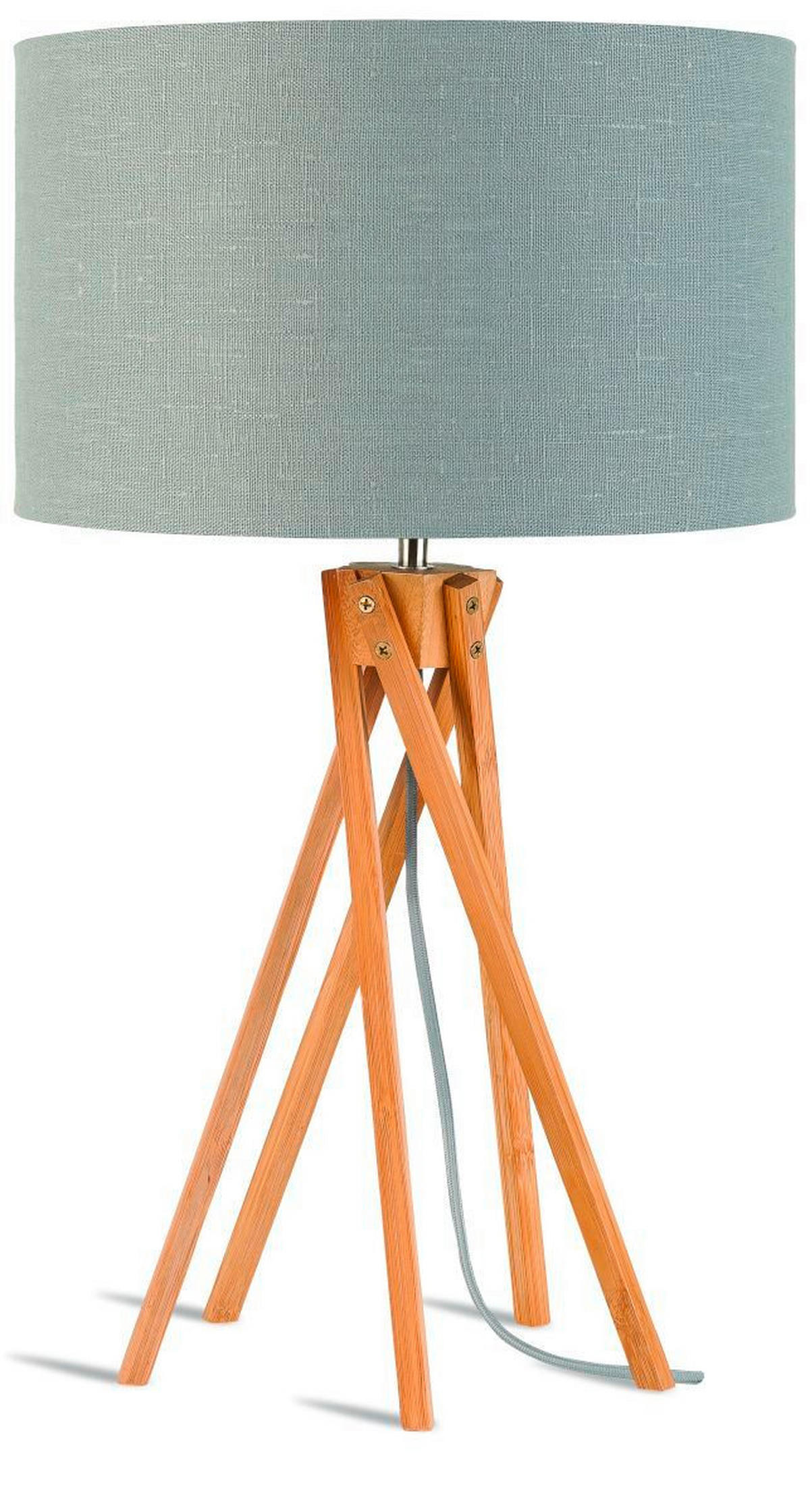 TISCHLEUCHTE GOOD&MOJO  32/59/32 cm   - Hellgrau/Naturfarben, Trend (32/59/32cm) - Good & Mojo