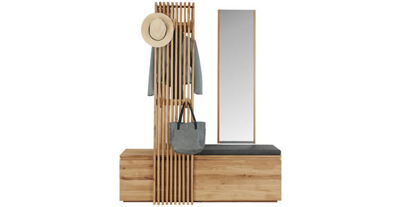 GARDEROBE in 157/195/51 cm - Eichefarben, Natur, Glas/Holz (157/195/51cm) - Linea Natura