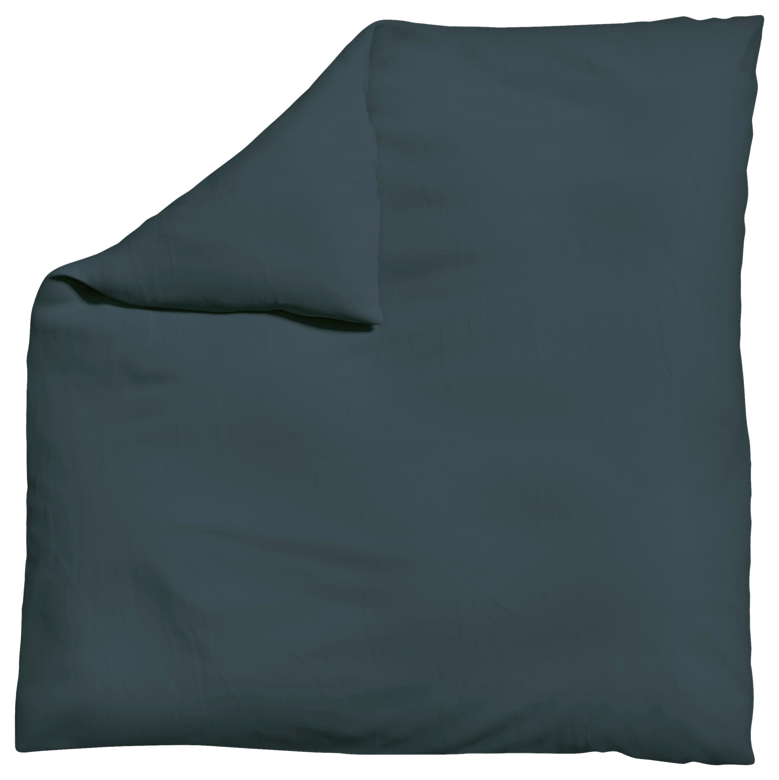 Schlafgut Bettdeckenbezug Woven Satin Dunkelgrau 200x200 cm