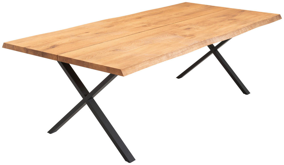 MATBORD ekfärgad, svart rektangulär  finns i olika storlekar, finns i olika trädekorer, olika varianter, utdragbar  - svart/ekfärgad, Klassisk, metall/trä (300/110/76cm) - Welnova
