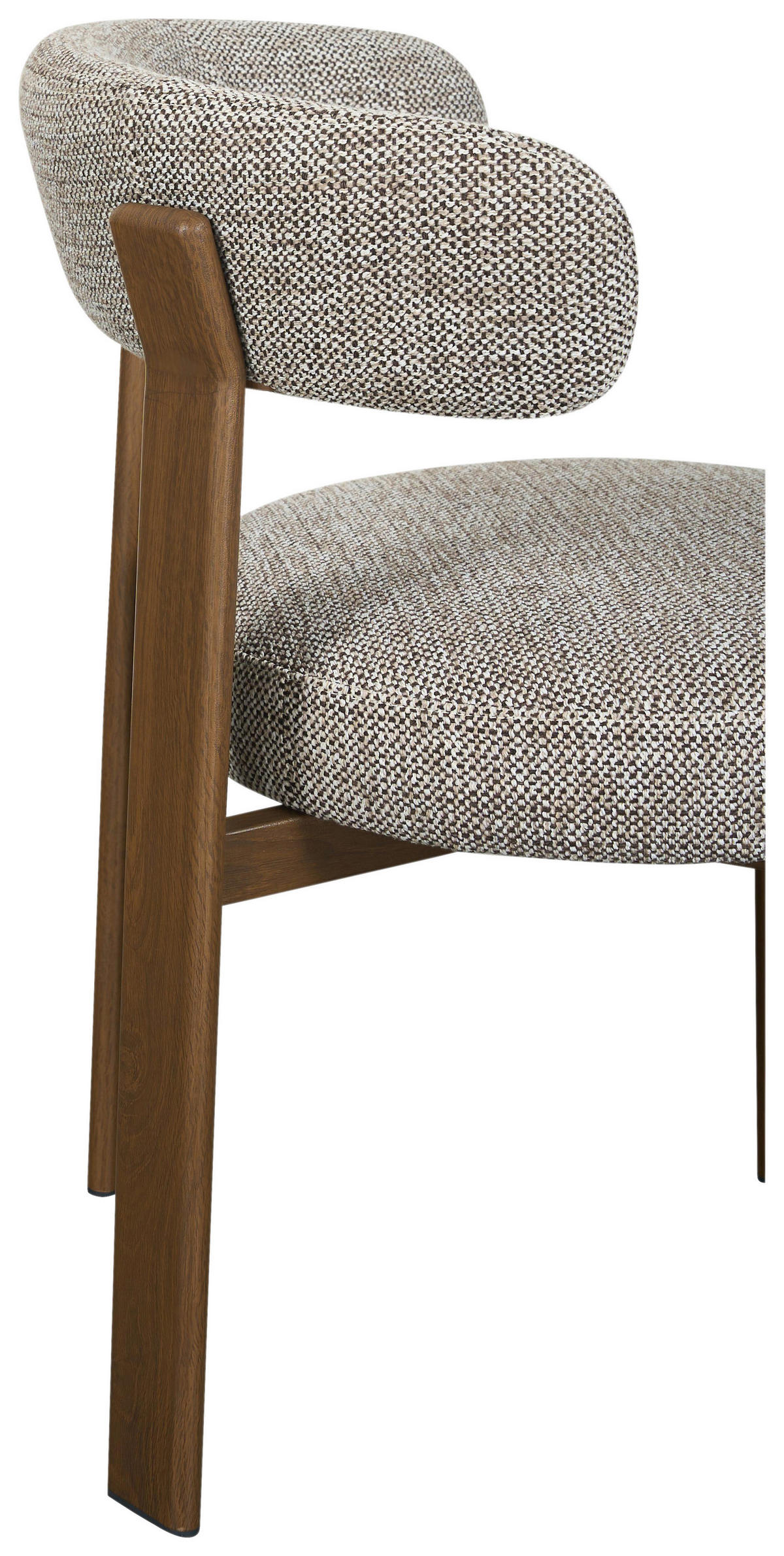 STUHL   Webstoff  Braun, Walnussfarben  - Walnussfarben/Braun, MODERN, Textil/Metall (55/75/56,5cm) - Livetastic