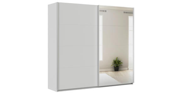 SCHWEBETÜRENSCHRANK  in Seidengrau  - Seidengrau/Alufarben, KONVENTIONELL, Glas/Holzwerkstoff (225/229/62cm) - Xora