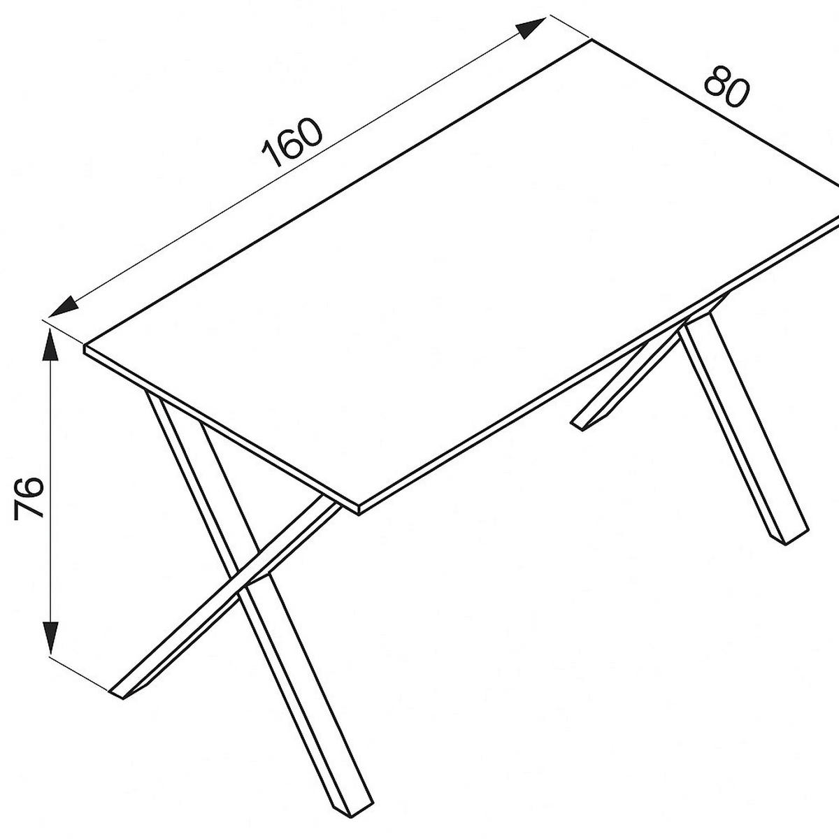 SCHREIBTISCH  in Anthrazit, Silberfarben  - Anthrazit/Silberfarben, Design, Holzwerkstoff/Metall (160/76/80cm) - MID.YOU
