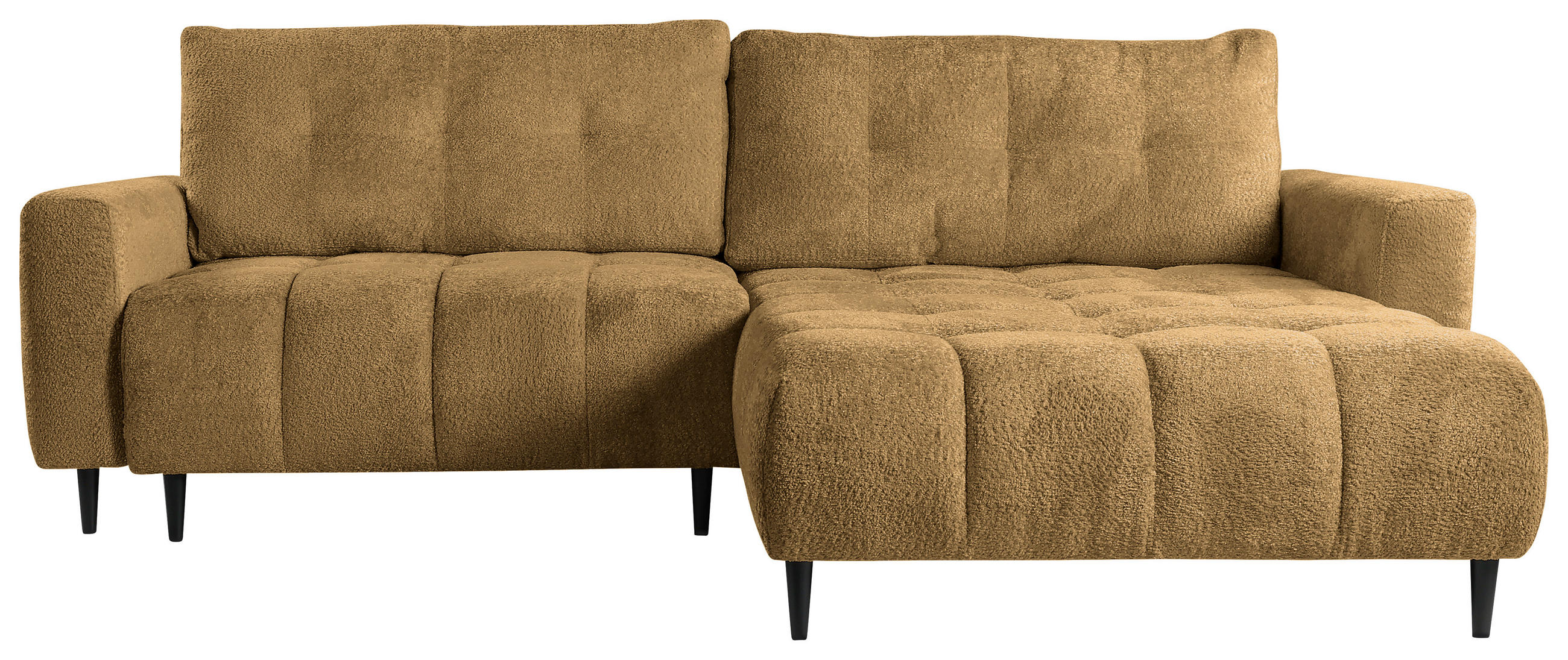 ECKSOFA Honig Chenille  - Schwarz/Honig, KONVENTIONELL, Holz/Textil (266/180cm) - Carryhome