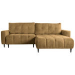 ECKSOFA in Chenille Honig  - Schwarz/Honig, KONVENTIONELL, Holz/Textil (266/180cm) - Carryhome