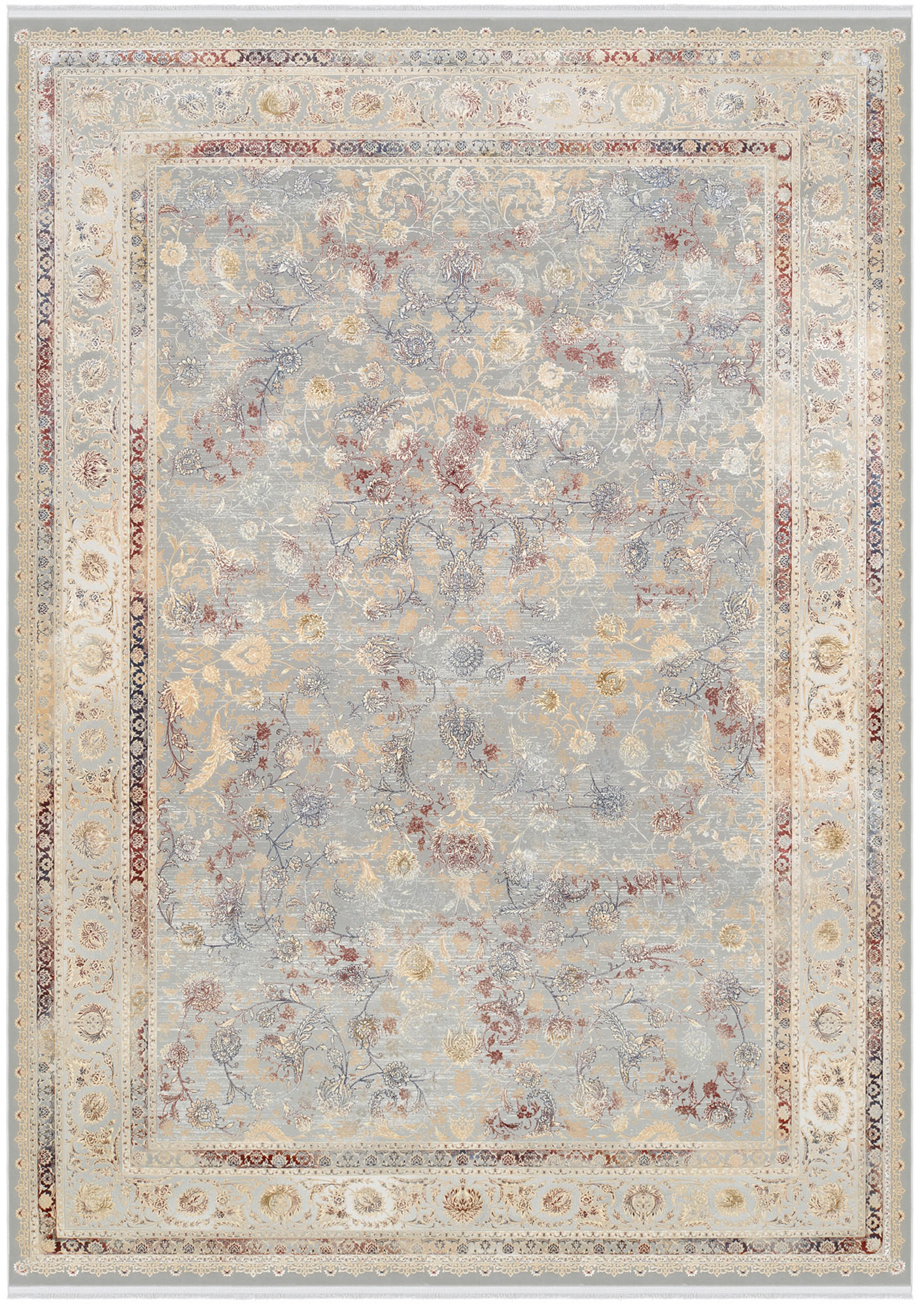 Dieter Knoll Webteppich Krypton Grau, Mehrfarbig 200x200 cm