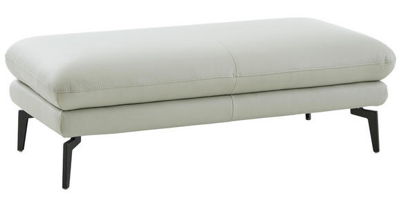 ECKSOFA in Echtleder Silberfarben  - Silberfarben/Schwarz, Design, Leder/Metall (308/195cm) - Dieter Knoll