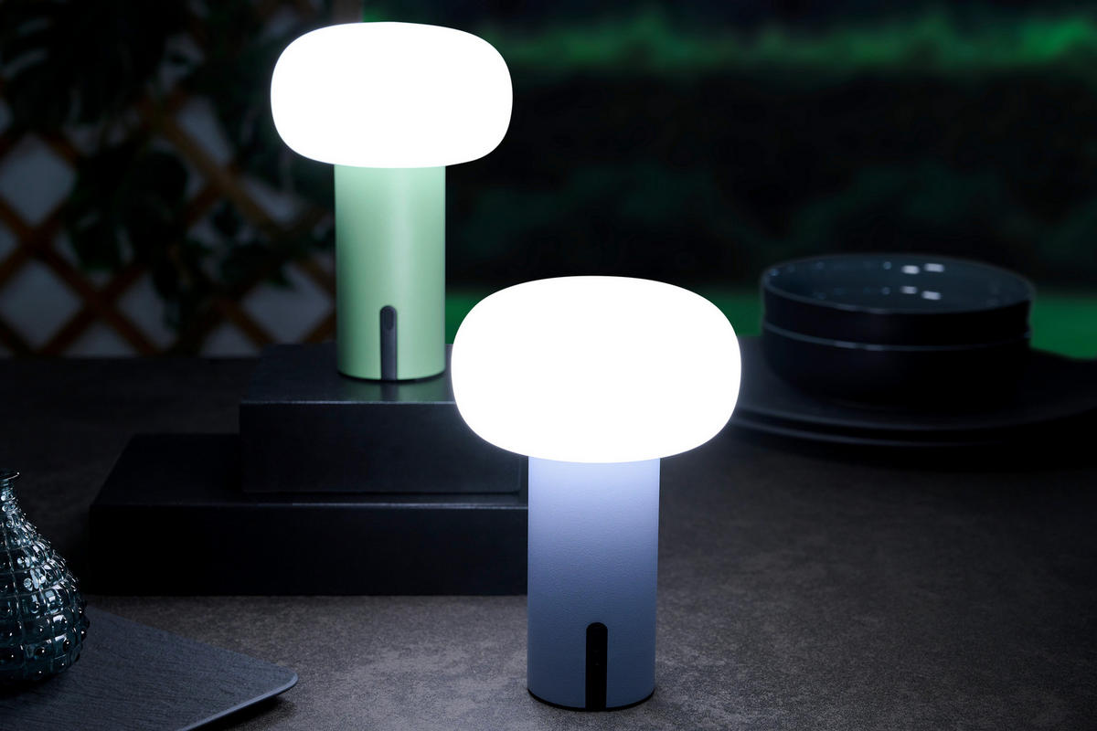 PORTABEL LAMPA 13/19 cm   - vit/grön, Trend, metall/glas (13/19cm) - Dieter Knoll