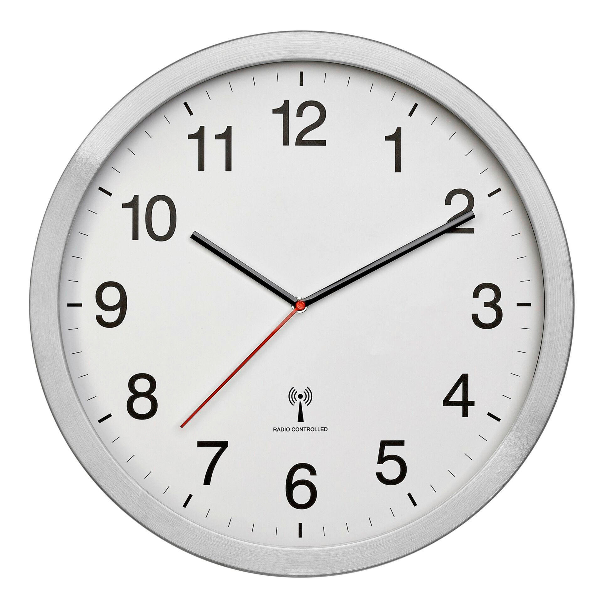 WANDUHR 40/5/40 cm   - Silberfarben/Weiß, Basics, Kunststoff/Metall (40/5/40cm)