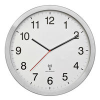 WANDUHR  Silberfarben, Weiß  - Silberfarben/Weiß, Basics, Kunststoff/Metall (40/5/40cm)