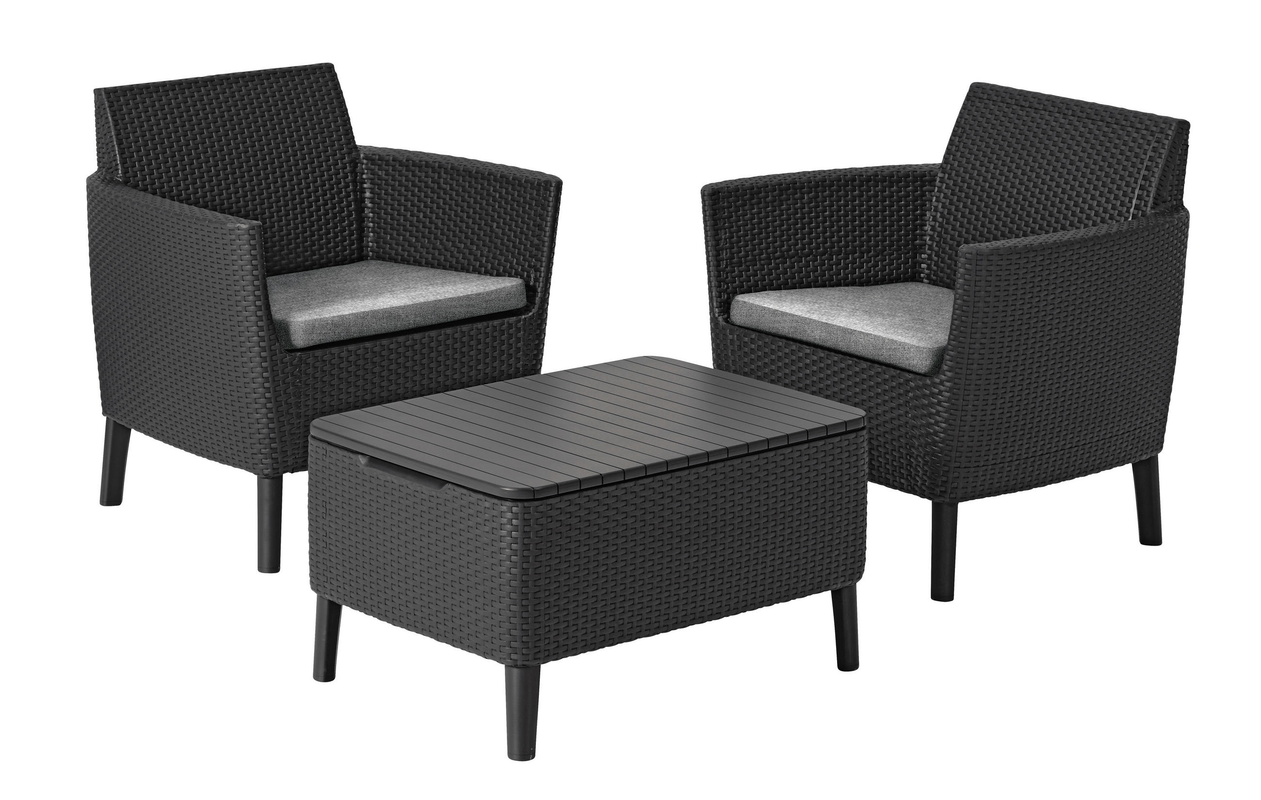 TERASOVÁ SEDACIA SÚPRAVA 8-dielne, plast, textil - sivá/grafitová, Design, textil/plast (74/76/67cm) - Ambia Garden