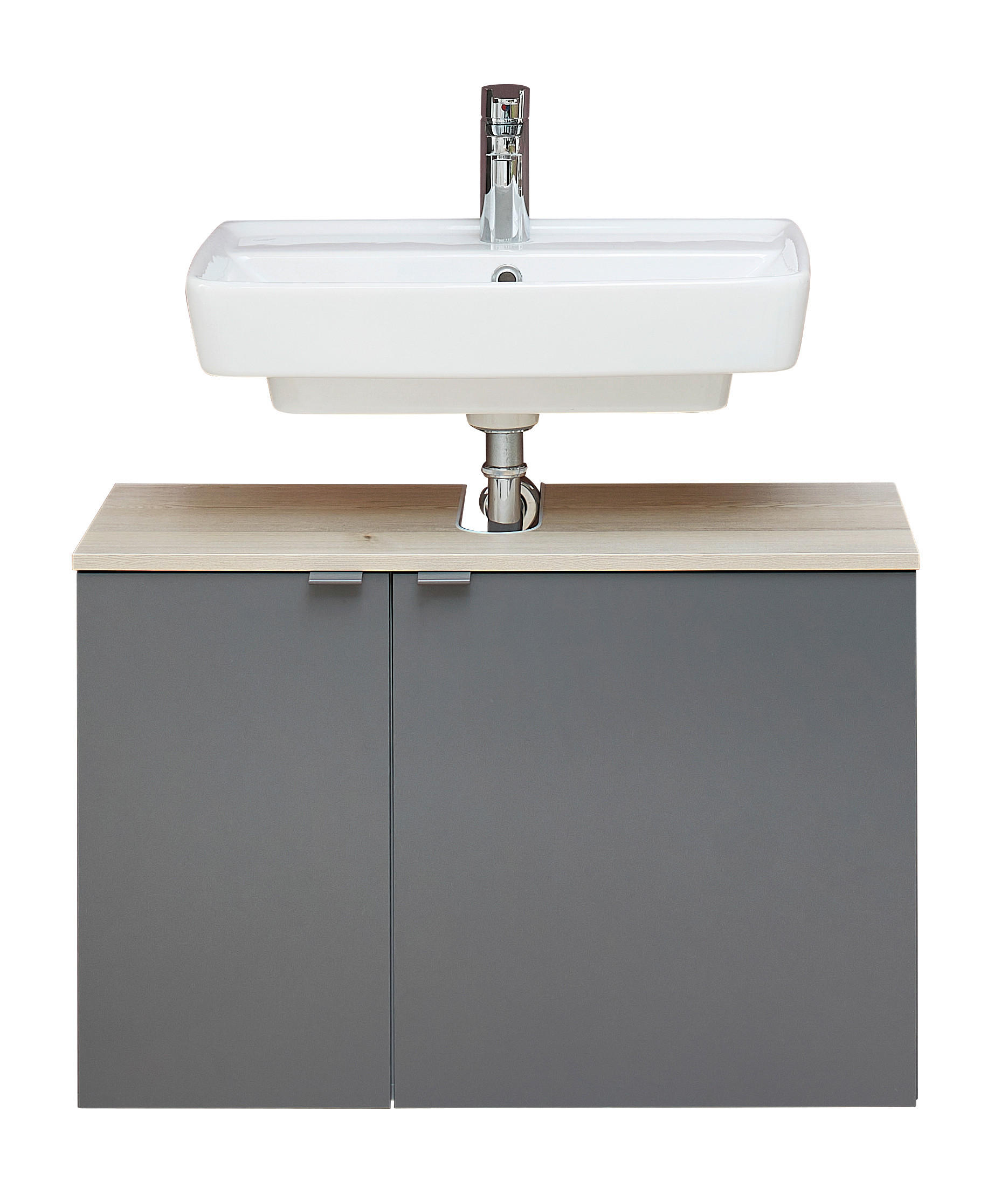 WASCHBECKENUNTERSCHRANK 80/52,9/33 cm  - Dunkelgrau/Pinienfarben, KONVENTIONELL, Holzwerkstoff/Metall (80/52,9/33cm) - Pelipal