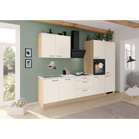 KÜCHENLEERBLOCK 310 cm   in Weiß, Eichefarben  - Edelstahlfarben/Eichefarben, Basics, Holzwerkstoff/Metall (310cm) - Venda