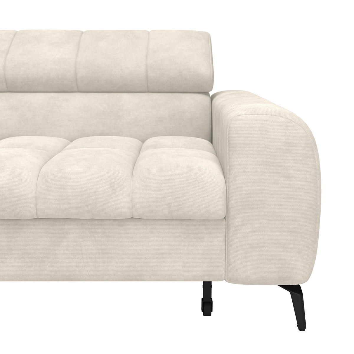 ECKSOFA in Creme  - Creme/Schwarz, Trend, Kunststoff/Textil (203/261cm) - Livetastic