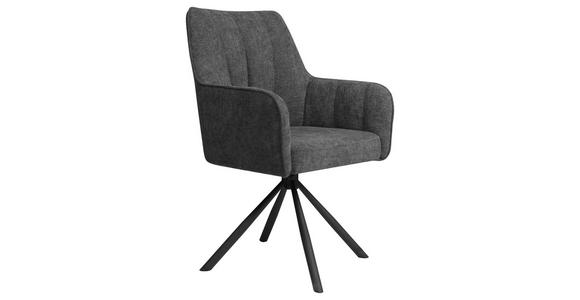 ARMLEHNSTUHL  Sitzfläche 360° drehbar Webstoff  Grau  - Schwarz/Grau, Design, Textil/Metall (58/91/65cm) - Carryhome