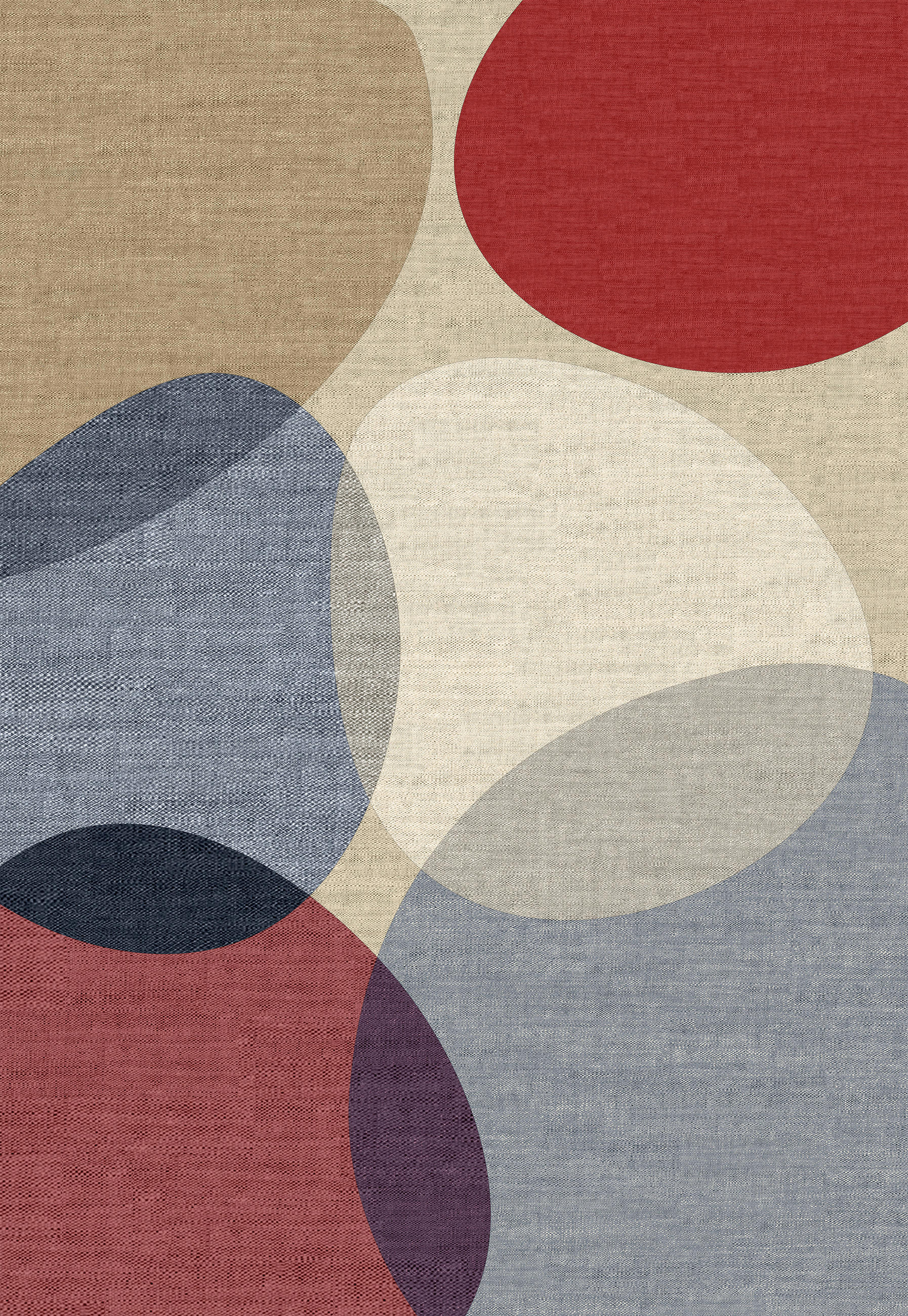 TUFTTEPPICH 80/150 cm MESIO NAYRA Blaugrau, Dunkelrot, Creme  - Blaugrau/Creme, Design, Kunststoff/Textil (80/150cm) - Lindorug
