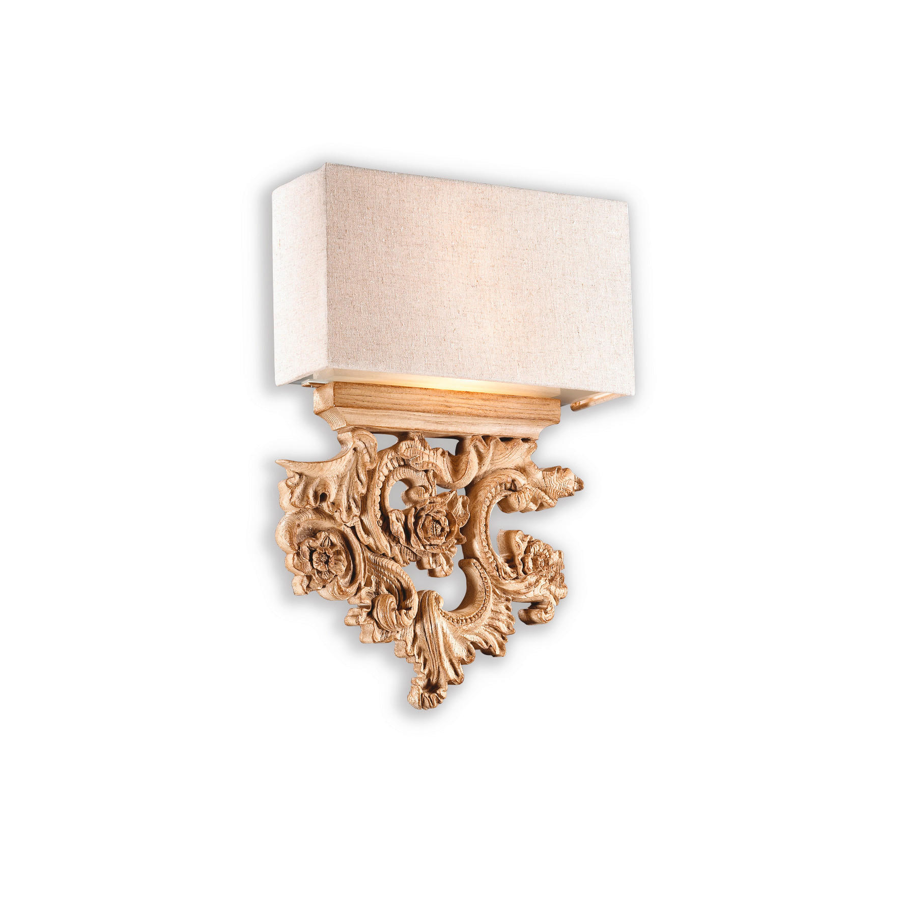 WANDLEUCHTE Peter 30,5/10/45,5 cm   - Beige, KONVENTIONELL, Naturmaterialien/Textil (30,5/10/45,5cm) - Ideal Lux