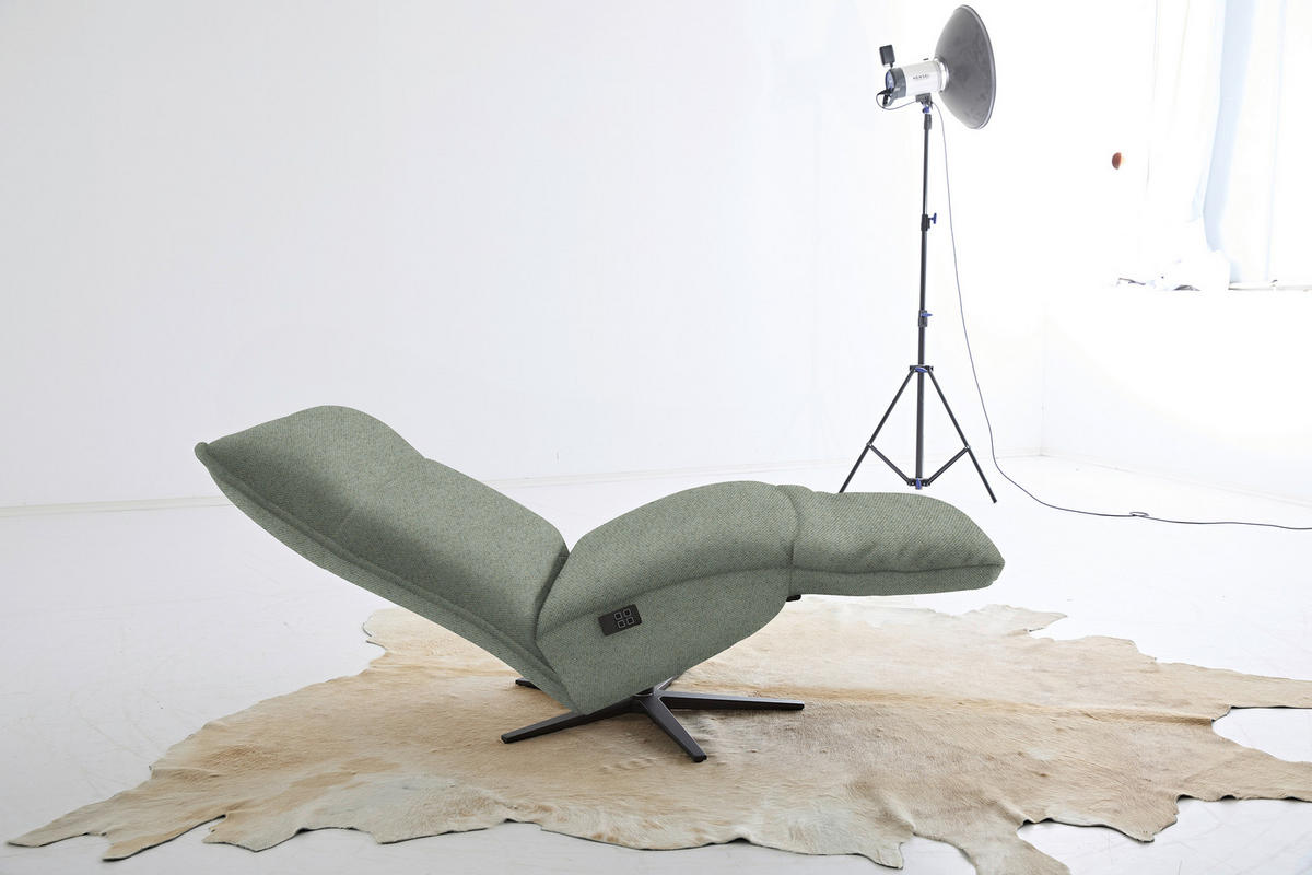 RELAXSESSEL in Textil Thymiangrün  - Thymiangrün/Schwarz, Modern, Textil/Metall (90/106/96cm) - Chilliano