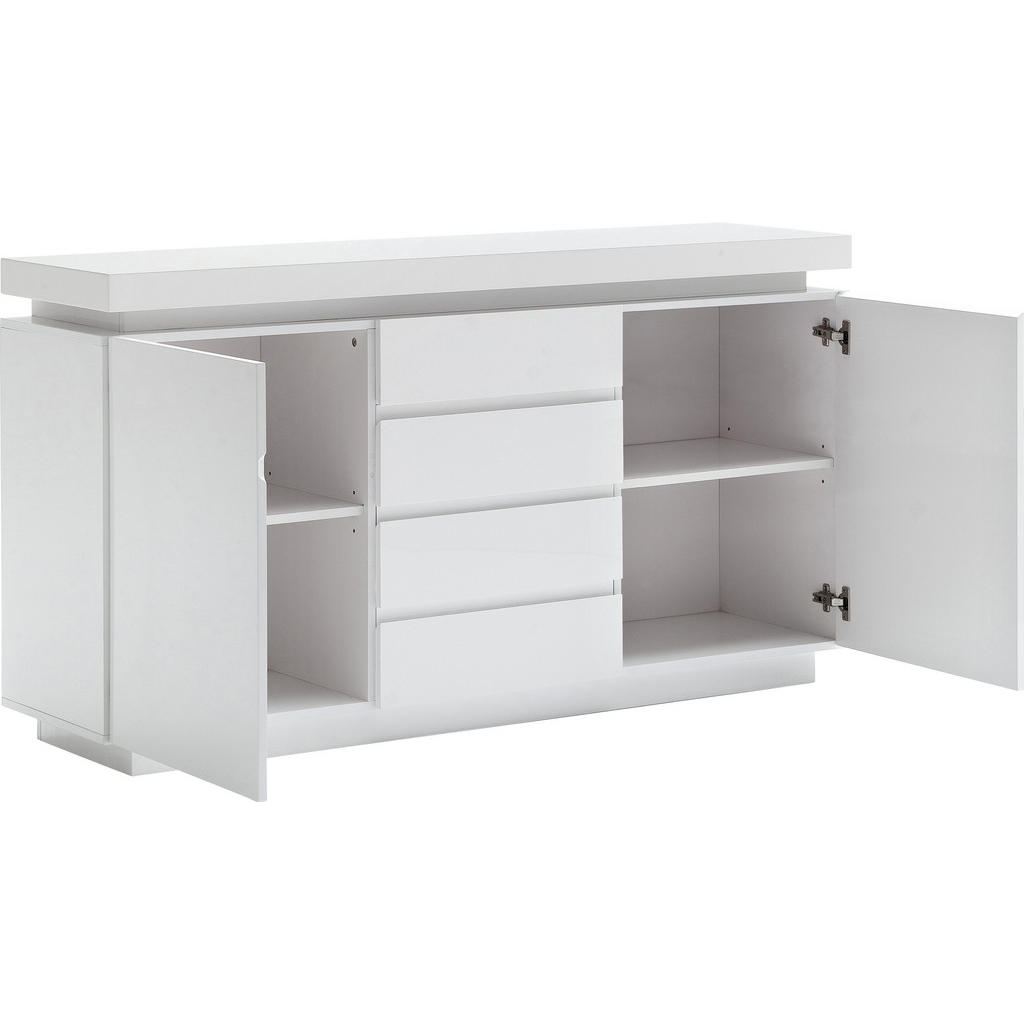 Thumbnail - Xxxl Kommode, Weiß Hochglanz, Holzwerkstoff, 2 Fächer, 4 Schubladen, 150x81x40 cm, Wohnzimmer, Kommoden & Sideboards, Ko...