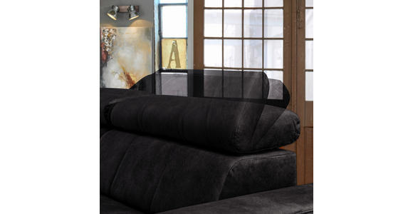 ECKSOFA in Velours Graphitfarben  - Schwarz/Graphitfarben, Design, Textil/Metall (181/267cm) - Carryhome