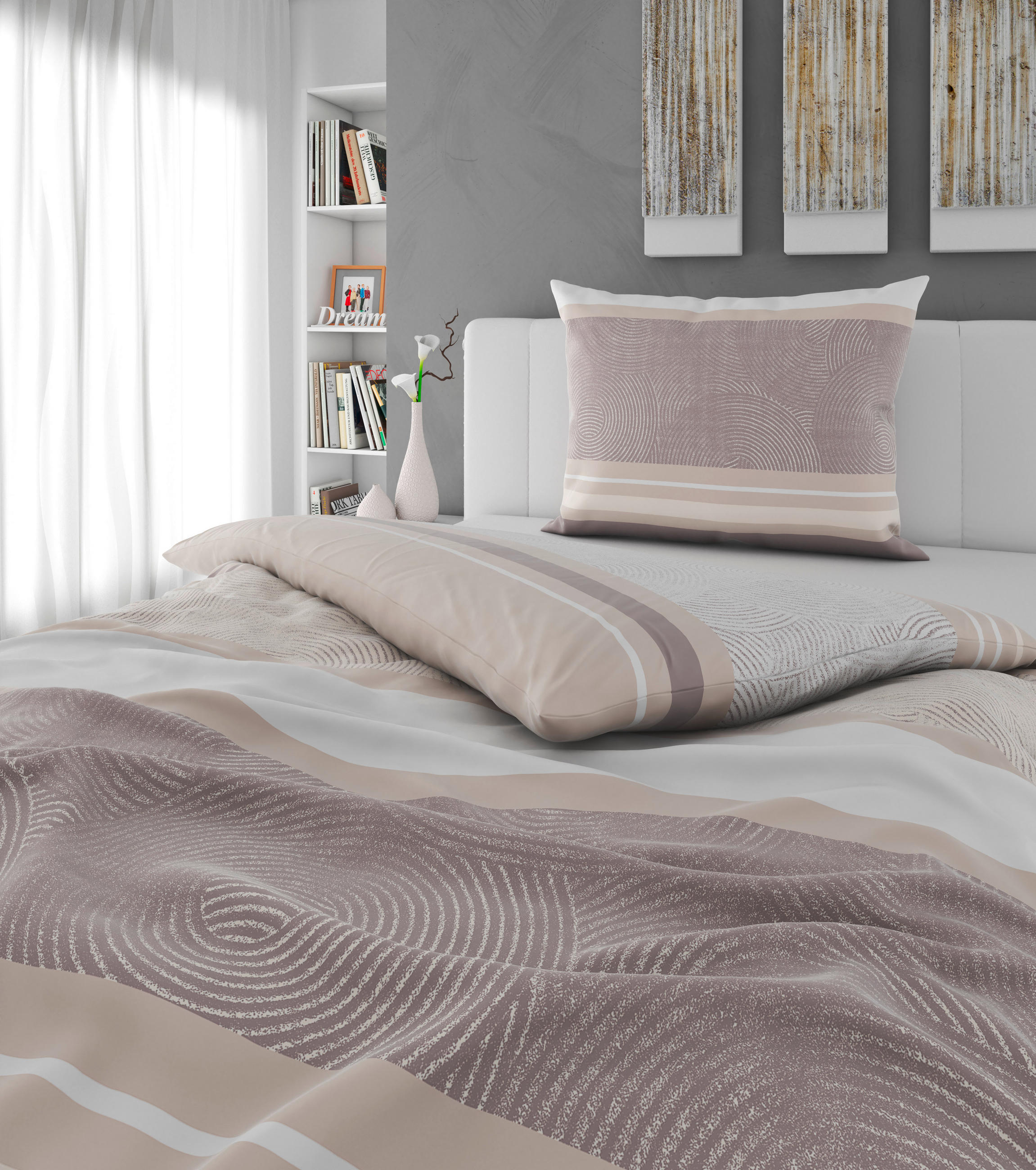 BETTWÄSCHE CUBY Satin 140/200 cm  - Grau, KONVENTIONELL, Textil (140/200cm) - Esposa