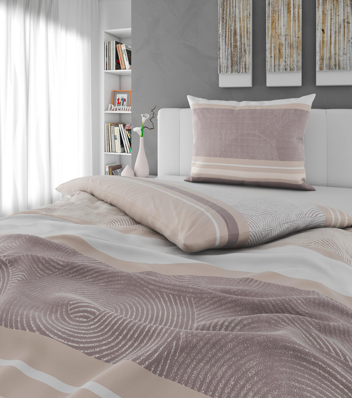 BETTWÄSCHE CUBY Satin 140/200 cm  - Grau, KONVENTIONELL, Textil (140/200cm) - Esposa