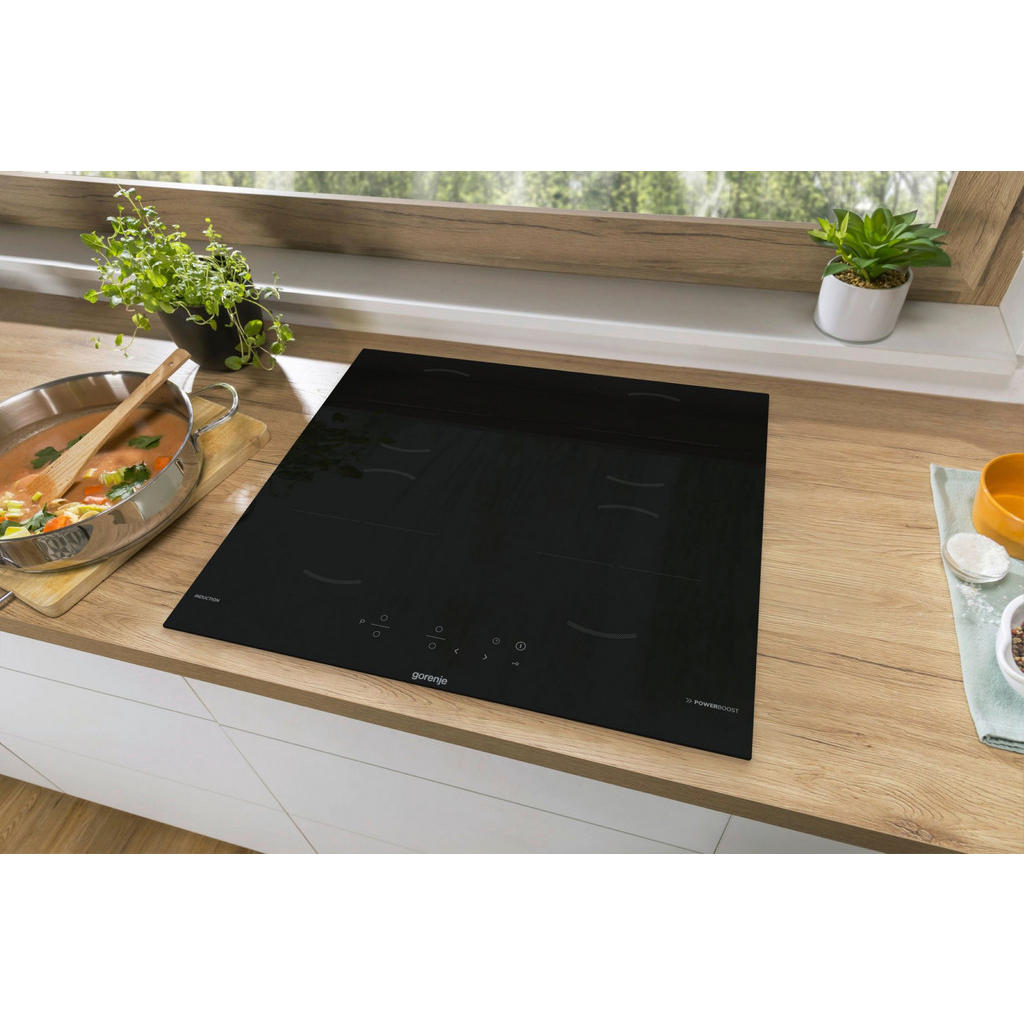 Thumbnail - Gorenje Induktionskochfeld, Schwarz, Glas, 59x60x52 cm, Kindersicherung, Betriebskontrollleuchte, Restwärmeanzeige je Ko...