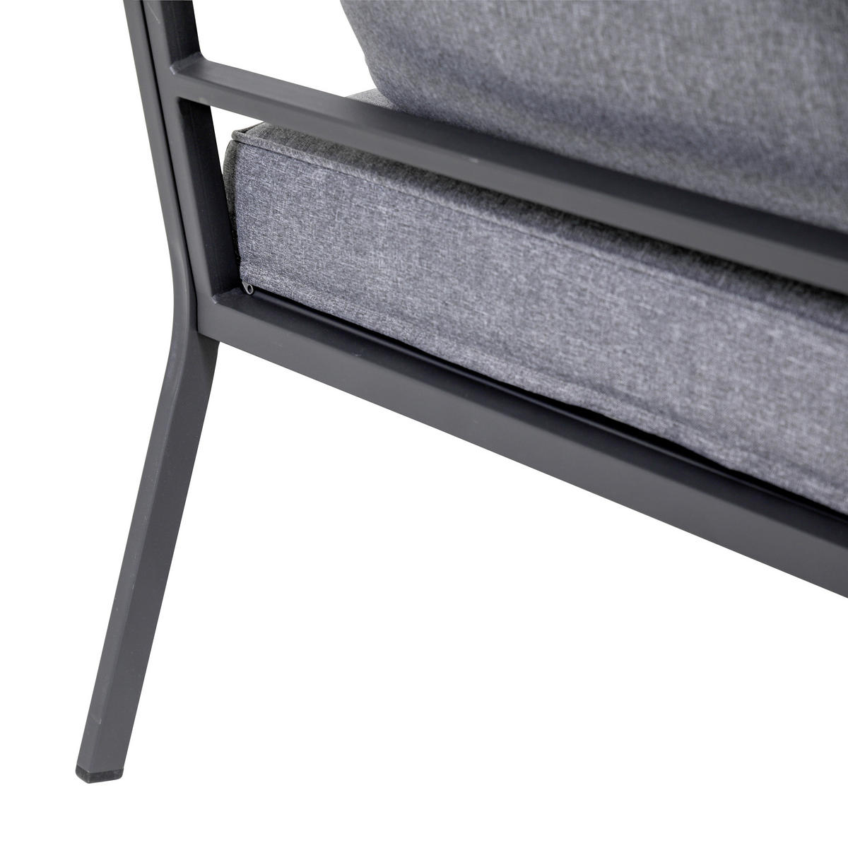 LOUNGEGARNITUR 4-teilig   131,5/77/72 cm Aluminium  - Anthrazit, Basics, Glas/Textil (131,5/77/72cm) - Gardenson