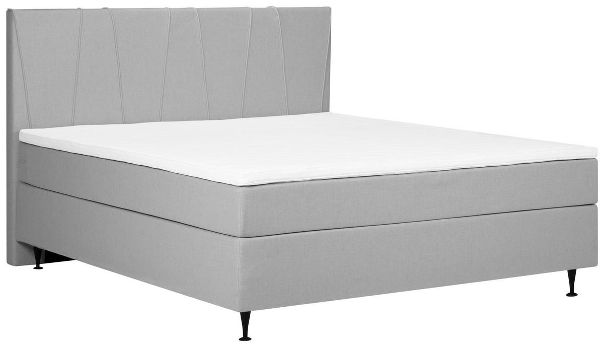 BOXSPRING-ÁGY 160/200 cm  szürke  - fekete/szürke, Modern, textil (160/200cm) - MID.YOU
