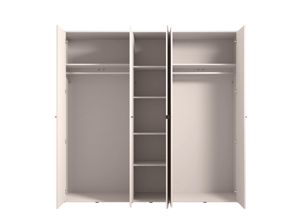 NYÍLÓAJTÓS SZEKRÉNY kasmír  - fekete/kasmír, Basics, műanyag/faalapú anyag (225/211/57cm) - Carryhome