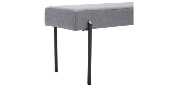 HOCKERBANK 100/45/35 cm Webstoff Hellgrau - Hellgrau/Schwarz, MODERN, Textil/Metall (100/45/35cm) - Novel