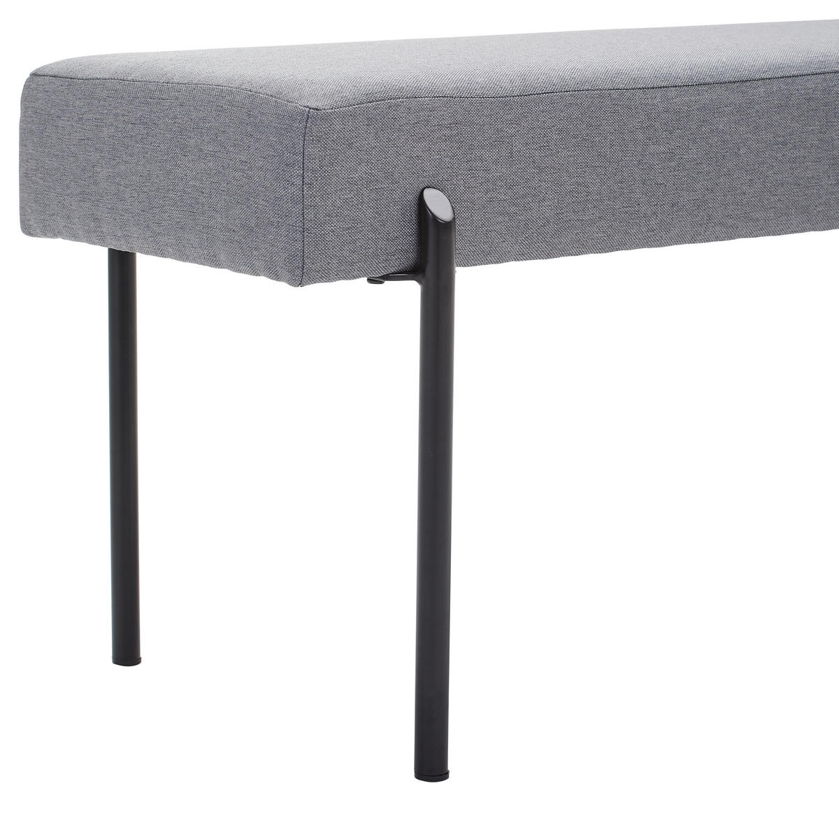 TABURETOVÁ LAVICE, 100/45/35 cm - černá/světle šedá, Moderní, kov/textil (100/45/35cm) - PBJ