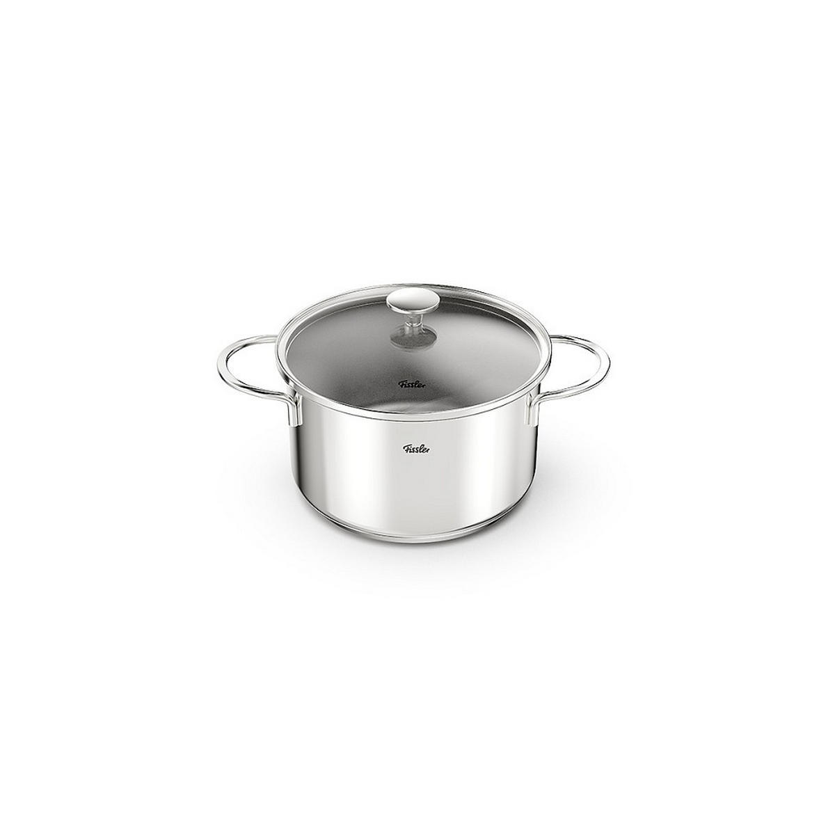 KOCHTOPFSET Leviro 4-teilig  - Edelstahlfarben/Schwarz, Basics, Metall - Fissler