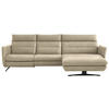 ECKSOFA in Echtleder Ecru  - Ecru/Schwarz, Design, Leder/Metall (300/157cm) - Dieter Knoll
