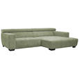 ECKSOFA in Webstoff Olivgrün  279/182 cm  - Schwarz/Olivgrün, KONVENTIONELL, Textil/Metall (279/182cm) - Hom`in