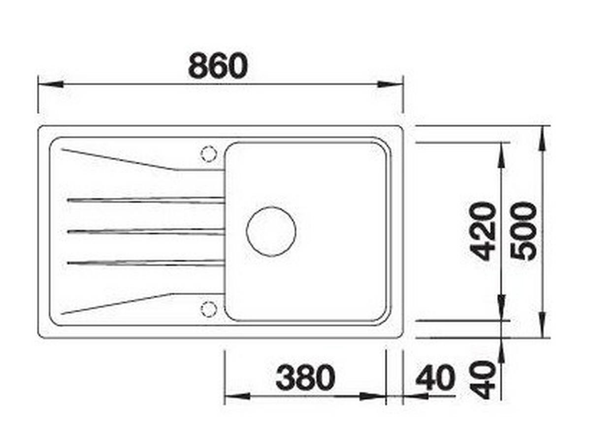 SPÜLE 519672  - Grau, Basics, Stein (86/20,2/50cm) - Blanco