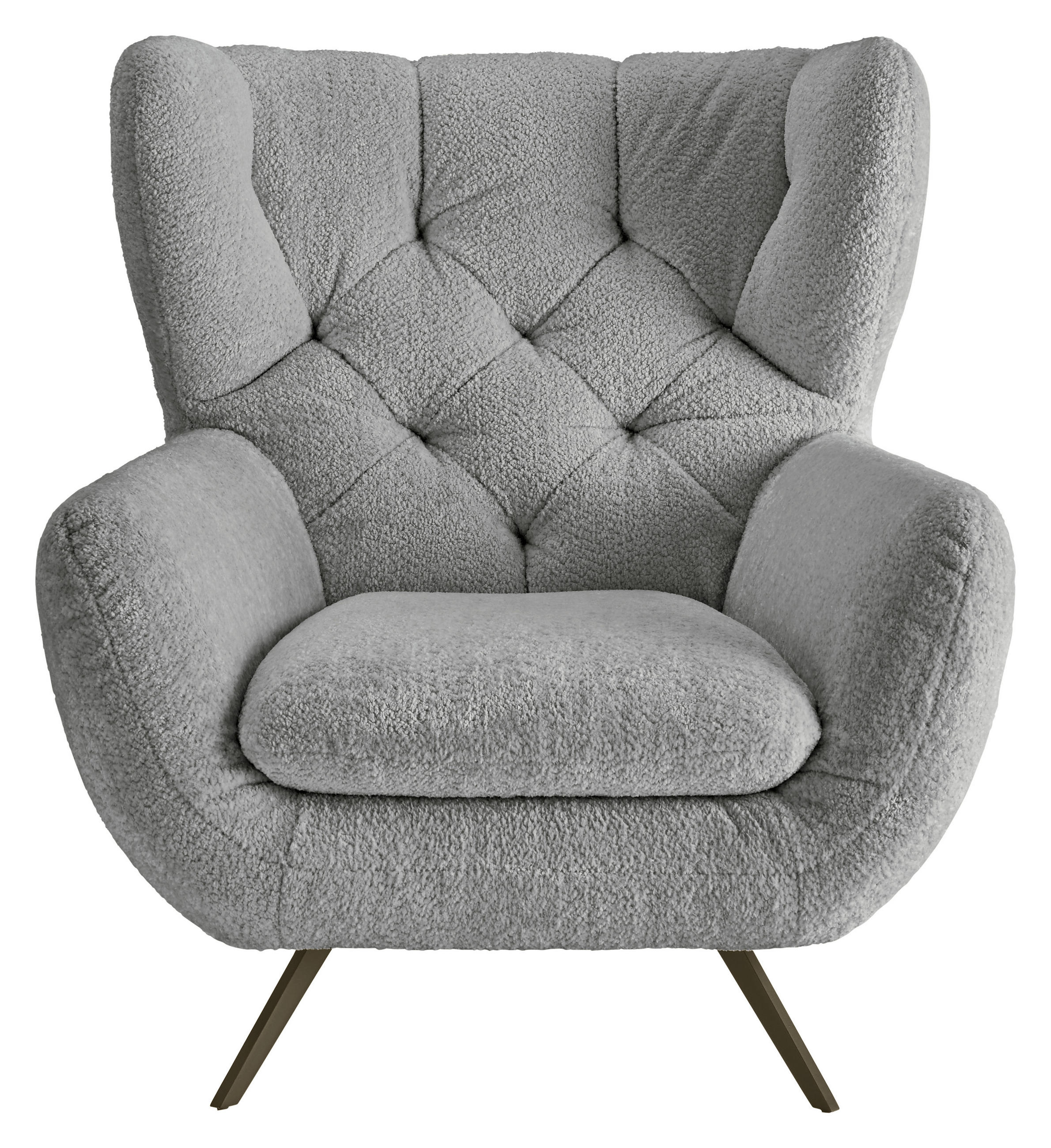 CHESTERFIELD-SESSEL Chenille Grau  - Schwarz/Grau, MODERN, Textil/Metall (100/94/95cm) - Pure Home Lifestyle