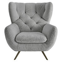CHESTERFIELD-SESSEL Chenille Grau  - Schwarz/Grau, MODERN, Textil/Metall (100/94/95cm) - Pure Home Lifestyle